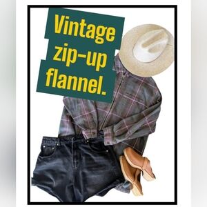 Vintage zip-up flannel.